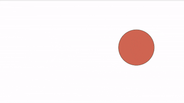 Circle moving diagonally while changing it's color